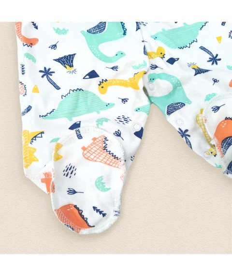 Men's Interlock direct fastening with buttons Dinosaurs Dexter`s White; Menthol 913 62 cm (d913-2dn-nv)