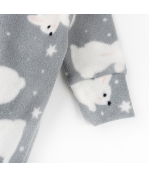Комбінезон теплий для малят на блискавці з зайчатами Bunnies  Dexter`s  Сірий d820-4зц  92 см (d820-4зц)