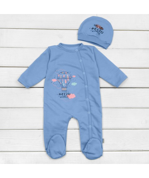 Hello World Dexter`s Nachos Hello World Blue 344 68 cm (d344-1gb-shr) slip with a hat made of lining fabric