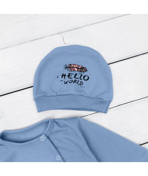 Hello World Dexter`s Nachos Hello World Blue 344 68 cm (d344-1gb-shr) slip with a hat made of lining fabric