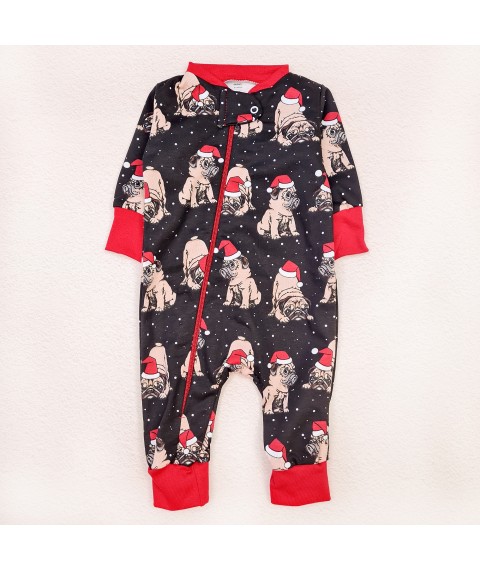 Слип на молнии детский Christmas pug  Dexter`s  Черный;Красный d320-4мпс-чн  74 см (d320-4мпс-чн)