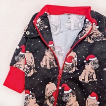 Children's Christmas pug Dexter`s zipper slip Black; Red d320-4mps-chn 74 cm (d320-4mps-chn)