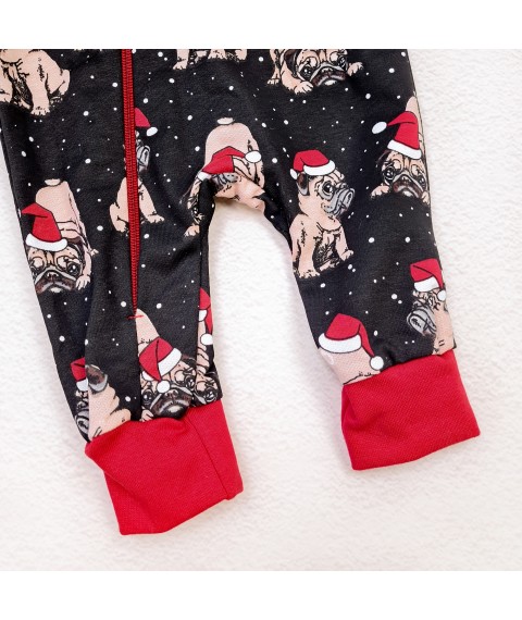 Children's Christmas pug Dexter`s zipper slip Black; Red d320-4mps-chn 92 cm (d320-4mps-chn)