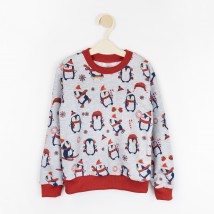 Джемпер детский новогодний с начесом с пингвинами Christmas penguin  Dexter`s  Серый d315пг-нв  110 см (d315пг-нв)