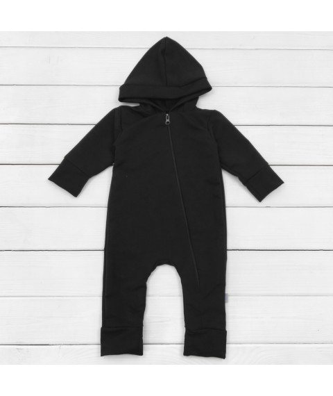Overalls with a hood plain from two threads Black Dexter`s Black 2157 86 cm (d2157чн)