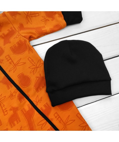 Человечек с капюшоном и шапка Жаркая Африка  Malena  Оранжевый 2158  86 см (d2158ж-аф)