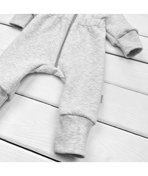 Children's overalls for walks with a cap Kapitoshka Malena Gray 1140 68 cm (d1140-1)