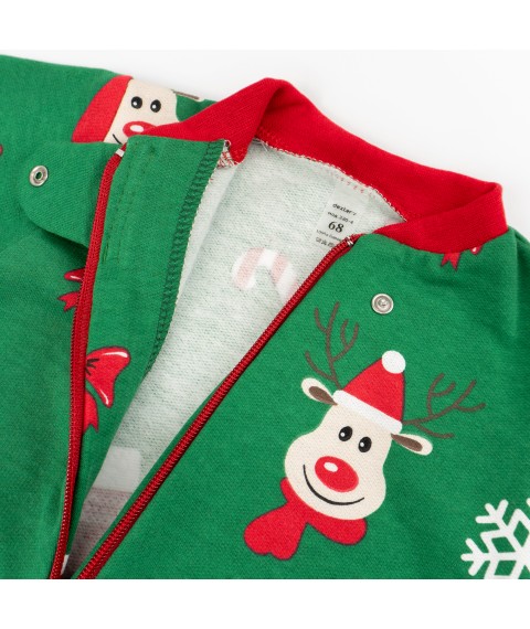Слип с новогодним принтом Festive reindeer  Dexter`s  Красный;Зеленый d320-4зл-нгтг  80 см (d320-4зл-нгтг)