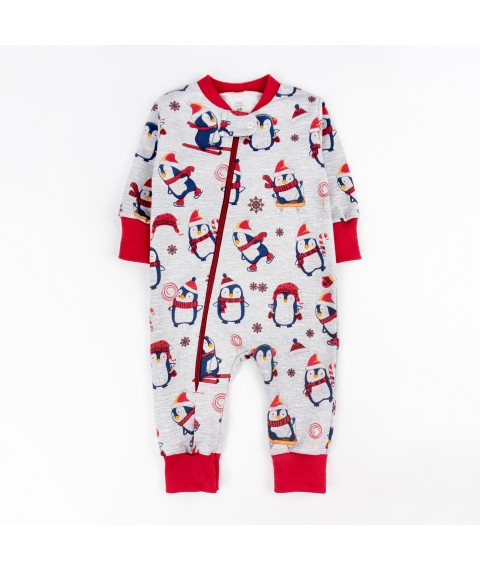 Men's zip-up jacket Christmas penguin Dexter`s Gray; Red d320-4snt-b 74 cm (d320-4snt-b )