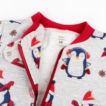 Men's zip-up jacket Christmas penguin Dexter`s Gray; Red d320-4snt-b 74 cm (d320-4snt-b )