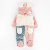 Children's overalls made of soft and warm velsoft fabric Dexter`s Pink 12-05 62 cm (d12-05rv)