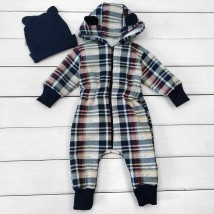 Walking set for a boy for autumn English Time Dexter`s overalls and hat Dark blue 2140 68 cm (d2140-16)