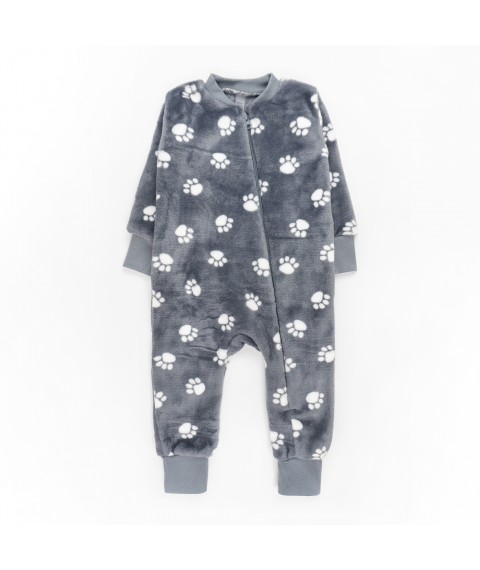 Комбинезон детский теплый с лапками Paws  Dexter`s  Серый d12-04лп-ср  74 см (d12-04лп-ср)