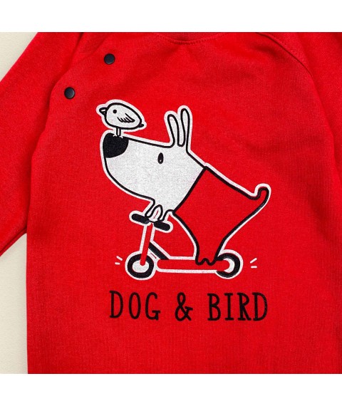 Детский ромпер с открытыми ножками Dog and Bird  Dexter`s  Красный 319  80 см (d319дб-кр)
