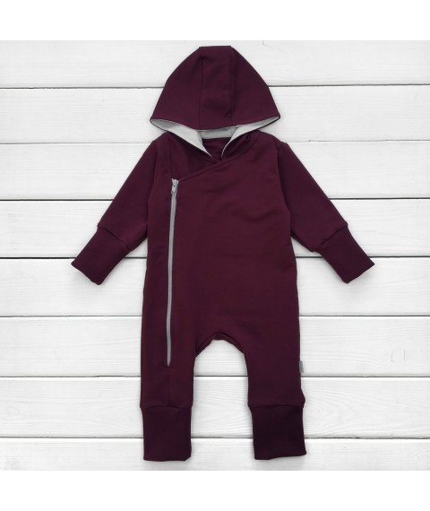 d2156-4. One-piece hooded sweatshirt, 2-thread, cuff, wine Dexter`s Burgundy 2156 80 cm (d2156-4)