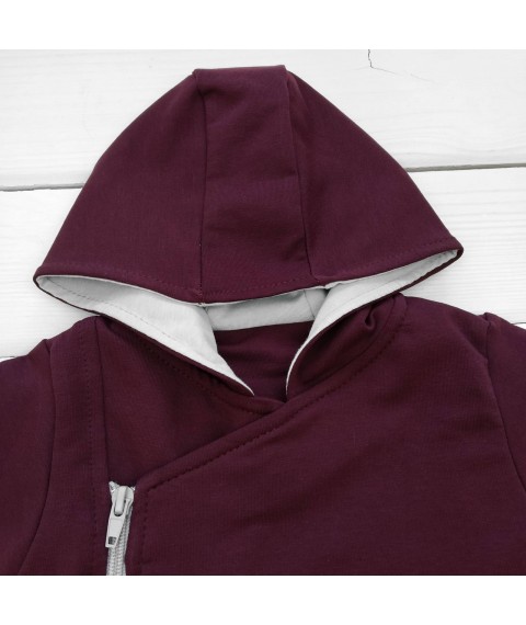 d2156-4. One-piece hooded sweatshirt, 2-thread, cuff, wine Dexter`s Burgundy 2156 80 cm (d2156-4)