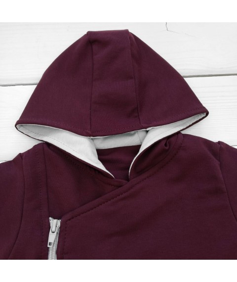 d2156-4. One-piece hooded sweatshirt, 2-thread, cuff, wine Dexter`s Burgundy 2156 74 cm (d2156-4)