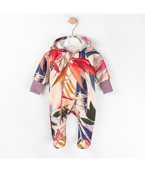 Leaves Dexter`s fleece three-piece overalls for girls Multicolored d2141-31 62 cm (d2141-31)