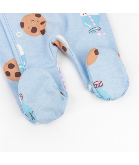 Комбинезон для малышей с начесом диагональная застежка Blue cookies  Dexter`s  Синий 300262  56 см (300262)