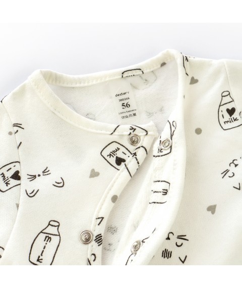 Человечек для малышей с начесом диагональная застежка Milk  Dexter`s  Молочный 300216  74 см (300216)