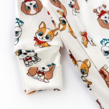 Человечек для малышей на кнопках диагональная застежка Cute dogs  Dexter`s  Белый 900216  56 см (900216)