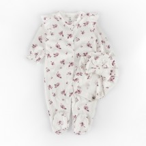 Комплект человечек с шапочкой для девочки Burgundy bouquet  Dexter`s  Белый; Розовый 900581  62 см (900581)
