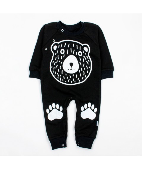Black little man for babies with Bear print Malena Black 320-2 68 cm (d320-2МД-ЧН)