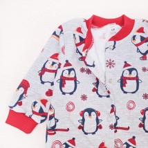 Сліп дитячий футер Christmas penguin  Dexter`s  Червоний;Сірий d313-1снт-ср-нгтг  68 см (d313-1снт-ср-нгтг)
