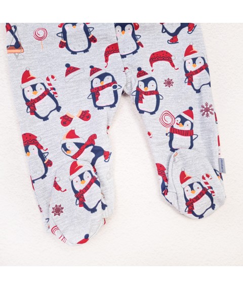 Сліп детский футер Christmas penguin  Dexter`s  Красный;Серый d313-1снт-ср-нгтг  68 см (d313-1снт-ср-нгтг)