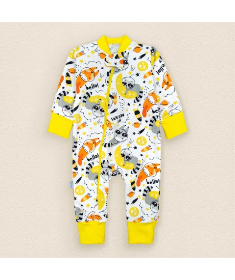 Men's zip-up jacket with open legs Raccoon Dexter`s Yellow; White 320 68 cm (d320-4en)