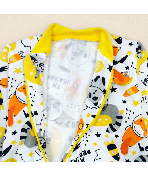 Men's zip-up jacket with open legs Raccoon Dexter`s Yellow; White 320 80 cm (d320-4en)