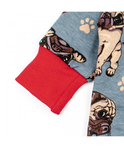 Children's sleepwear with fluff Funny Pug Dexter`s Gray; Red d320-4mps 86 cm (d320-4mps)