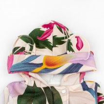 Комплект для девочки комбинезон с шапкой Leaves  Dexter`s  Розовый;Разноцветный 2142  98 см (d2142-47-1)