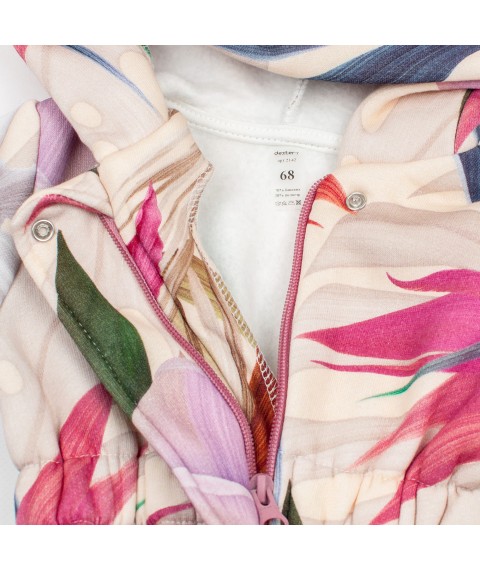Leaves Dexter`s fleece romper for girls Pink; Multicolor 2142 80 cm (d2142-47)