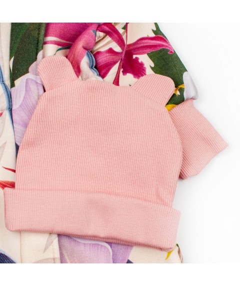 Комплект для девочки комбинезон с шапкой Leaves  Dexter`s  Розовый;Разноцветный 2142  86 см (d2142-47-1)