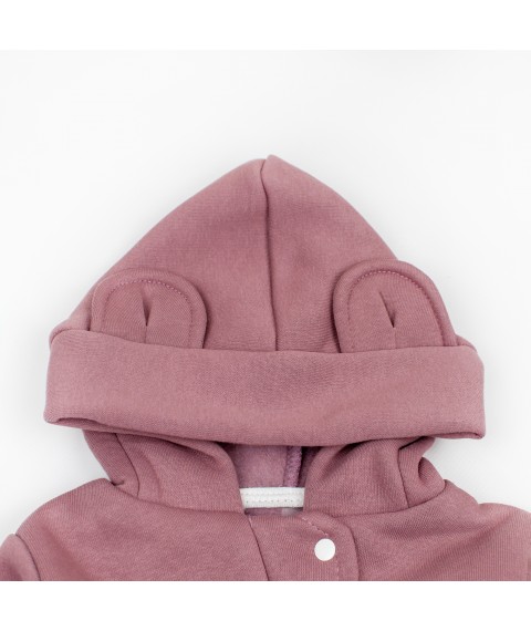 Mokko Dexter`s fleece three-piece overalls with a hat Pink 2142 74 cm (d2142-45)