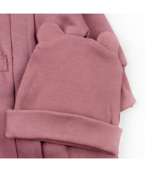 Mokko Dexter`s fleece romper with hat Pink 2142 86 cm (d2142-45-1)