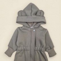 Grey olive Dexter`s warm three-piece overalls with a cap Gray 2142 74 cm (d2142-46)
