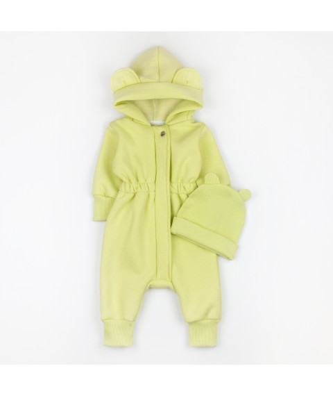 Three-thread overalls with a hat and a hat in a set Green apple Dexter`s Green d2142-49 80 cm (d2142-49)