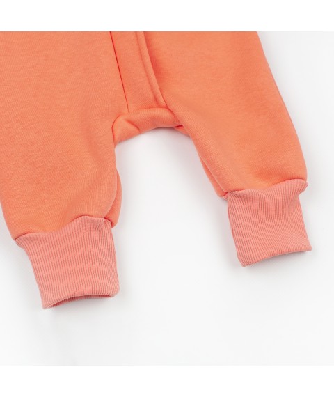 Juicy peach Dexter`s fleece romper with a cap for children d2142-50-1 98 cm (d2142-50-1)