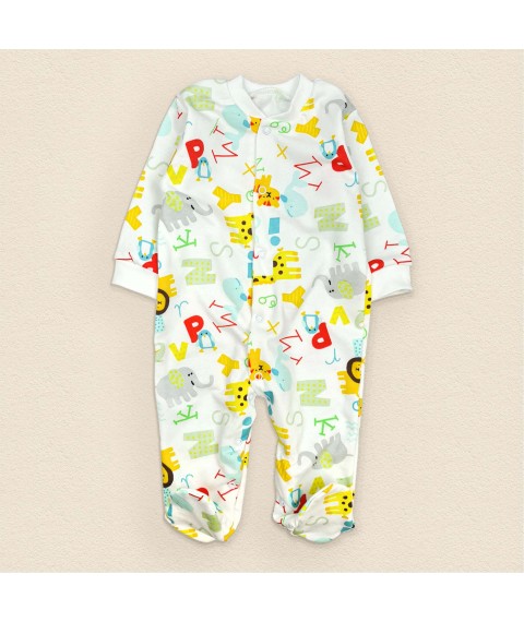 Children's jacket with print on fabric and nacho Alphabet Dexter`s Milk; Yellow 313 74 cm (d313-1абт)