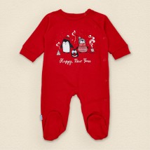 Новогодний комбинезон детский с начесом и принтом Pingy  Dexter`s  Красный 354  80 см (d354-1пг-нгтг)