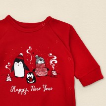 Новогодний комбинезон детский с начесом и принтом Pingy  Dexter`s  Красный 354  86 см (d354-1пг-нгтг)