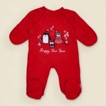Nursery overalls with nachos and festive print Pingy Dexter`s Red 354 62 cm (d354пг-нгтг)