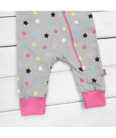 Sonya Dexter`s gray, pink 320-4 92 cm (d320-4zd-rv) children's slip with nachos on the zipper