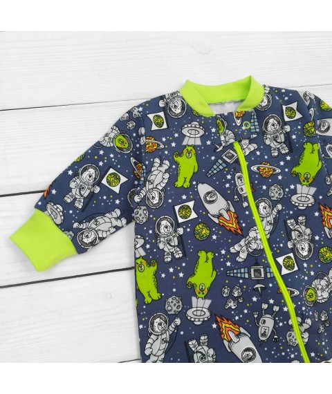 Space story Dexter`s Blue; Green 320-4 68 cm (d320-4кс-тм) slip with open legs on the zipper