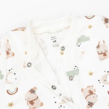 Человечек слип интерлок на кнопках с открытыми ножками  Bunnies  Dexter`s  Белый d913-1з-нв  80 см (d913-1з-нв)