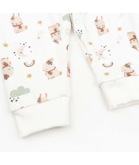 Человечек слип интерлок на кнопках с открытыми ножками  Bunnies  Dexter`s  Белый d913-1з-нв  80 см (d913-1з-нв)