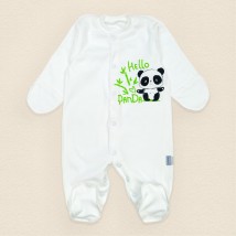 White children's overalls with Panda Dexter`s print White 973 56 cm (d973pd-ml)