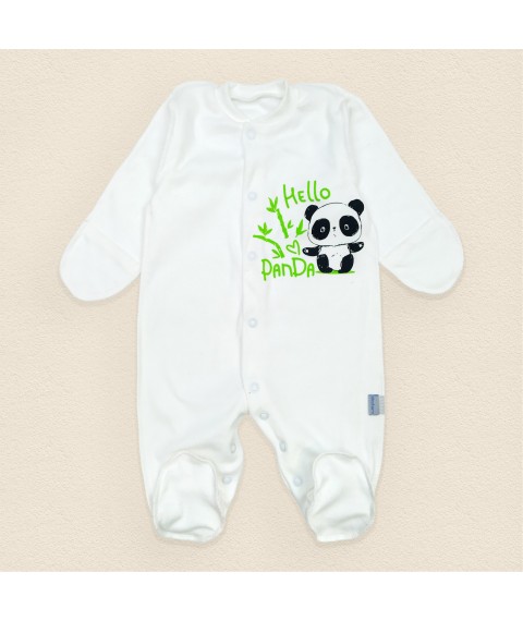 White children's overalls with Panda Dexter`s print White 973 62 cm (d973pd-ml)